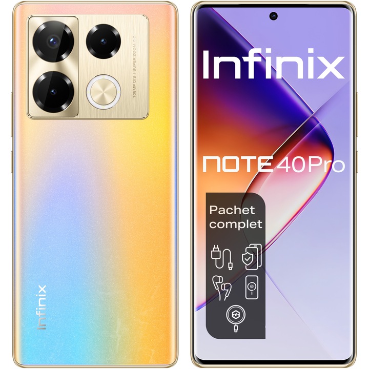 Telefon mobil Infinix NOTE 40 PRO, 12GB RAM, 256 GB, 4G, Titan Gold