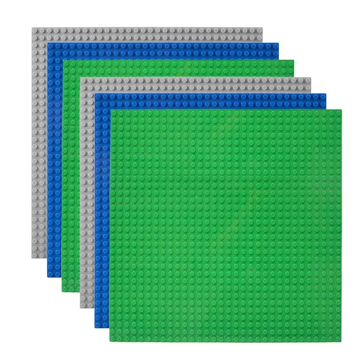 Heliu alaplap készlet építőjátékhoz, legóval kompatibilis, 25,5x25,5 cm, 32x32, műanyag, többszínű, 6 db