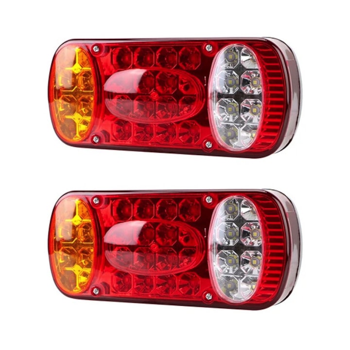 Set 2 lampi stop remorca led cu 5 functii, 12-24 V, 32 LED-uri