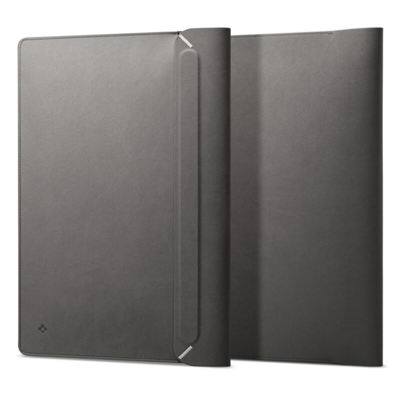 Mapa pentru protectie laptop, diagonala maxima 16", Valentinus Sleeve, inchidere magnetica, piele ecologica, Gri