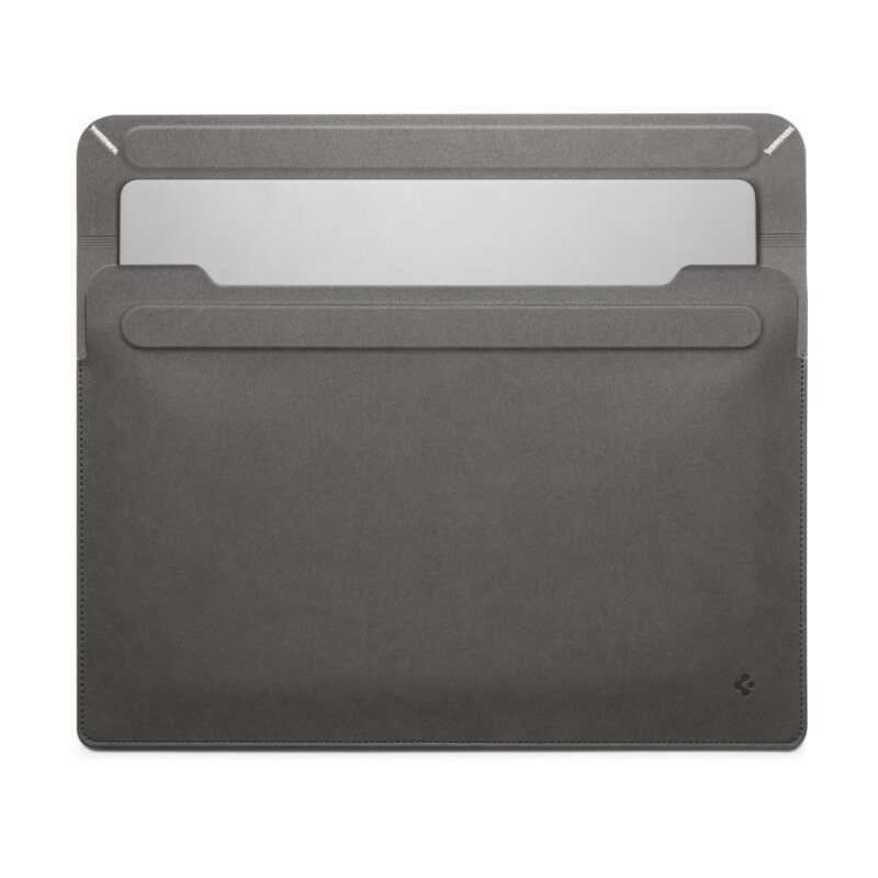 Mapa pentru protectie laptop, diagonala maxima 16", Valentinus Sleeve, inchidere magnetica, piele ecologica, Gri