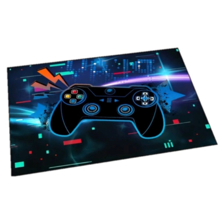 Covor camera copii, Antiderapant, Game, Multicolor, 80x150cm