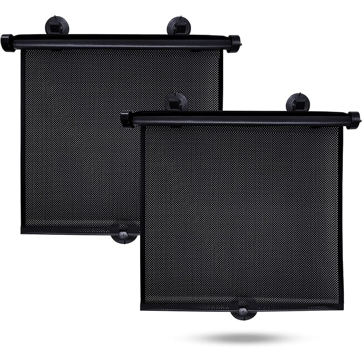Set 2 parasolare laterale, QttvbTna, Retractabile, Negru