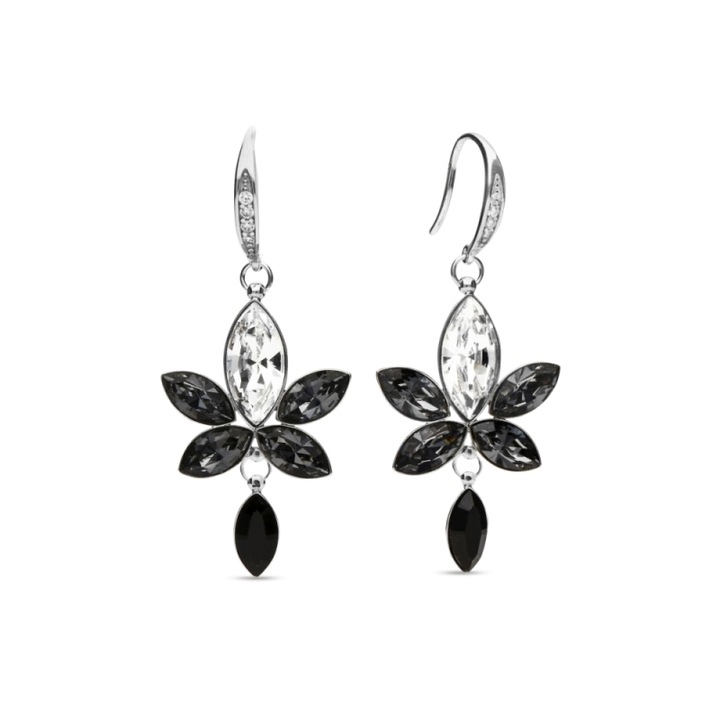 Cercei Spark Lotus, argint 925, cristale, multicolor, 5.1cm