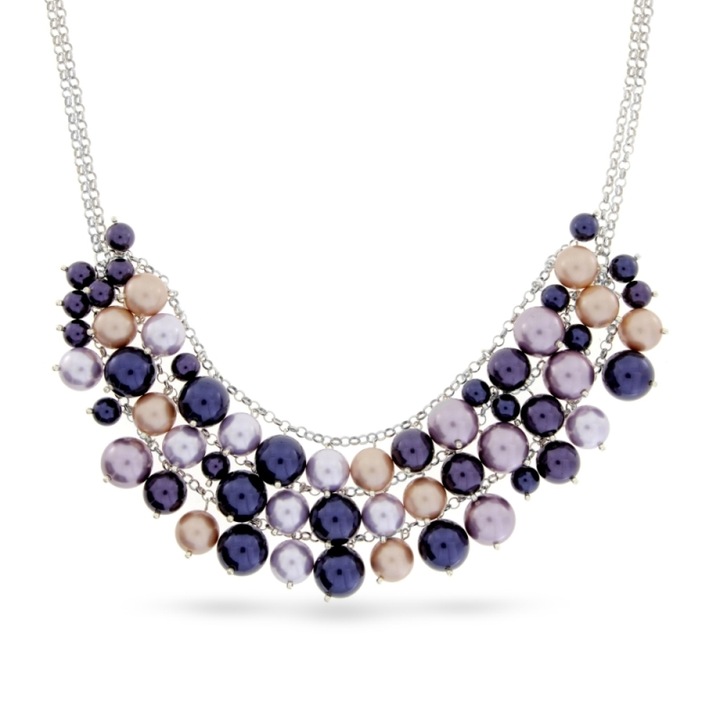 Colier Spark Pure Pearl, argint, perle cristal, multicolor, 48cm