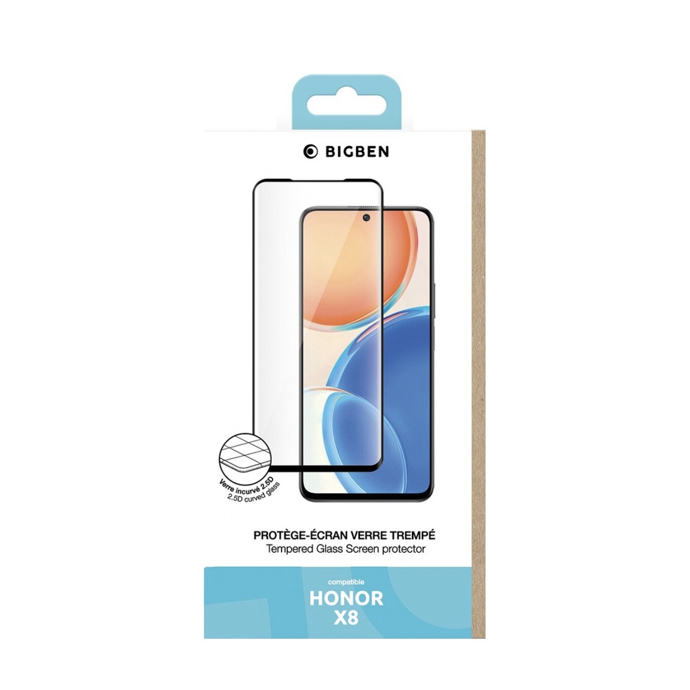 Folie sticla BIGBEN pentru HONOR X8, full glue, 2.5D