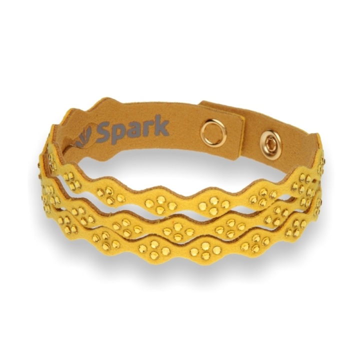 Bratara dama, Spark, Cristale, 17cm, Galben