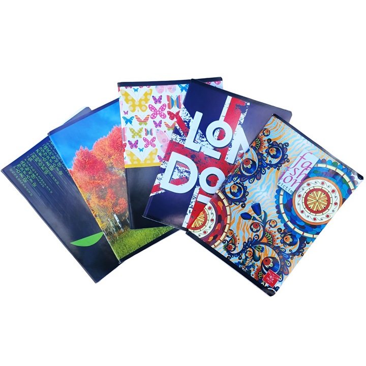 Set de 5 Caiete Matematica, Linomag®, Coperta lucioasa multicolora, A5, 80 File, 60 g/m²