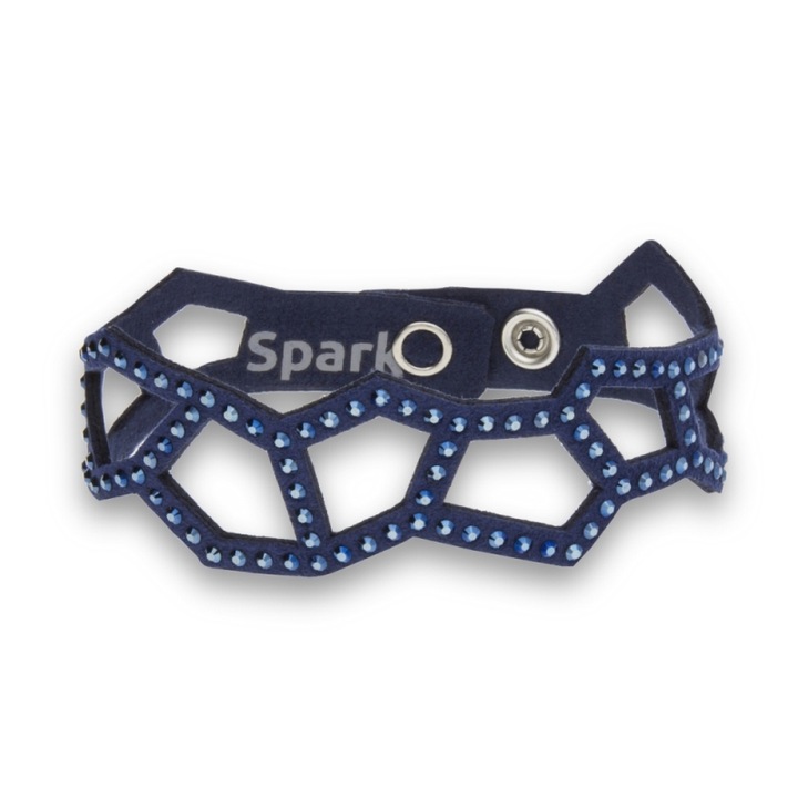 Bratara dama, Spark, Cristale/Textil, 17.5cm, Albastru