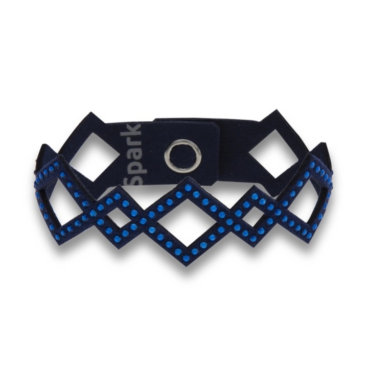 Bratara dama, Spark, Cristale/Textil, 18.5cm, Negru