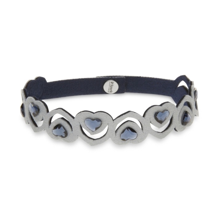 Bratara dama, Spark, Cristale/Textil, 17.5cm, Gri