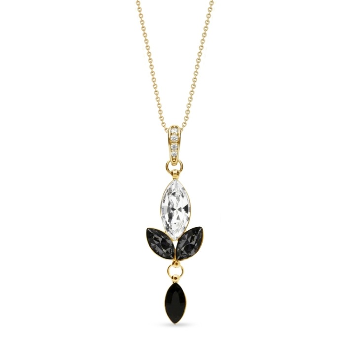 Colier dama, Spark, Argint/Cristal, Auriu/Negru