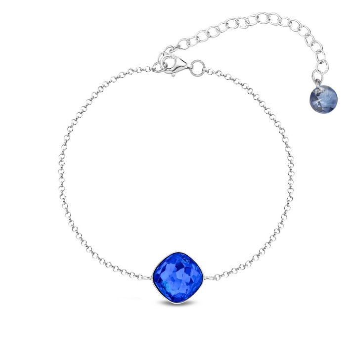 Bratara dama, Spark Fantasy, argint, cristale austriece, Majestic Blue, 21cm