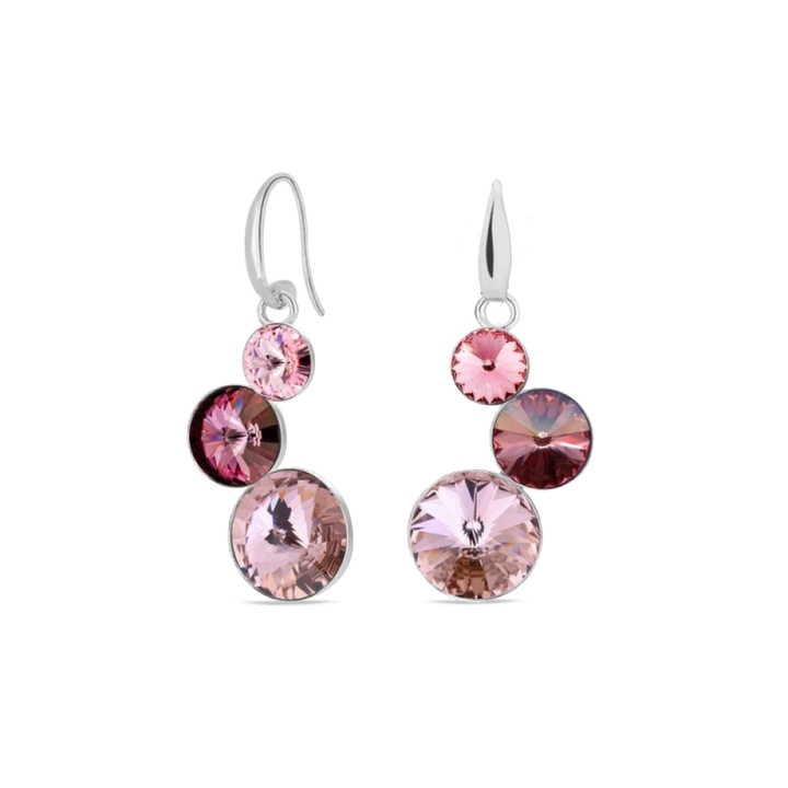 Cercei Lollipop Vintage Rose, Spark, argint 925, cristale, 3.6cm