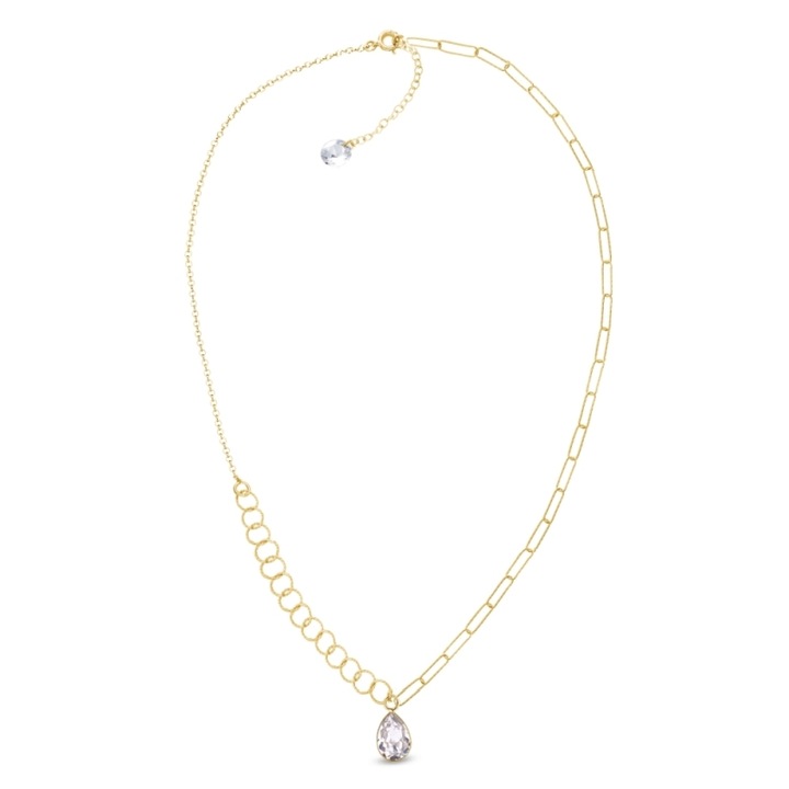 Colier Spark Baroque, argint placat cu aur, cristale, 47cm