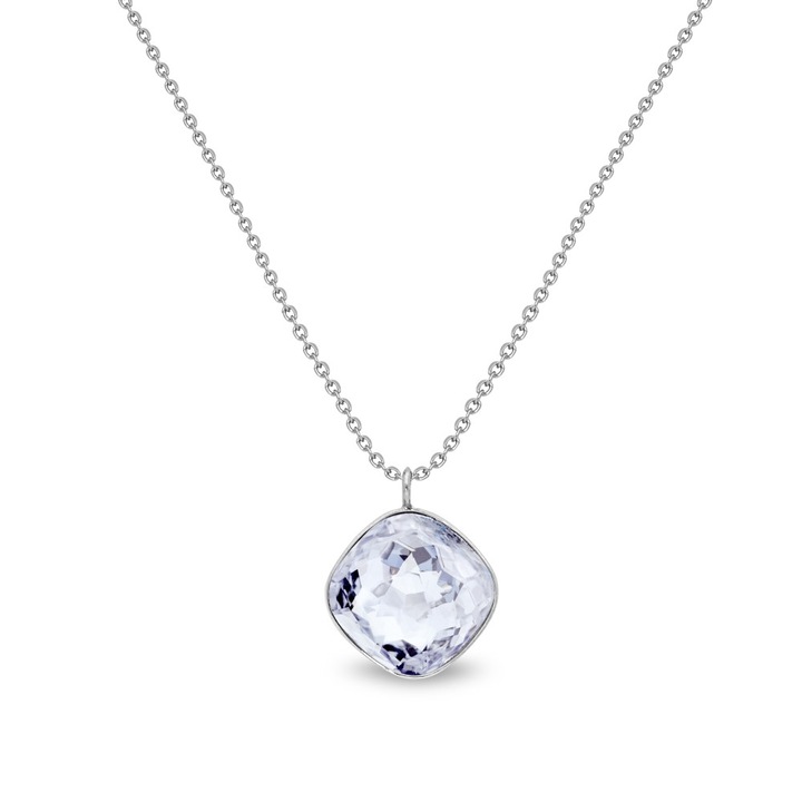 Colier, Spark Fantasy, cristale austriece/argint placat cu platina, 47cm