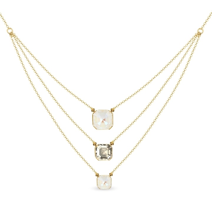 Colier dama, Spark, Imperial Trio, Argint placat cu aur, cristale, Auriu, 44cm