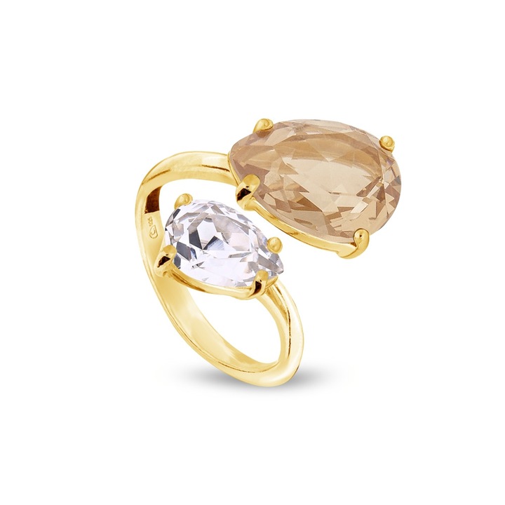 Inel dama, Spark, Pariso, cristale austriece, auriu, reglabil