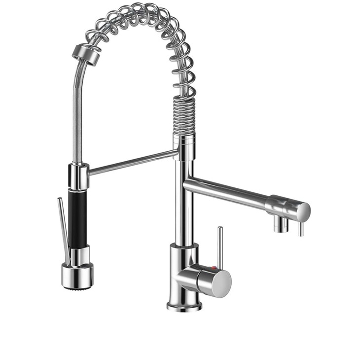 Konyhai csaptelep kihúzható permetezővel, 360-ban forgatható