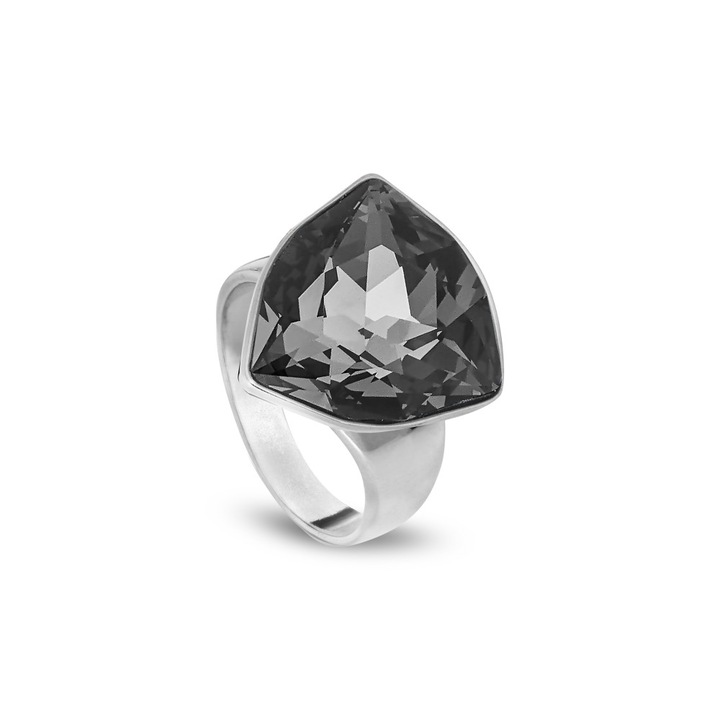 Inel, Spark, cu cristal, argint 925, argintiu/gri