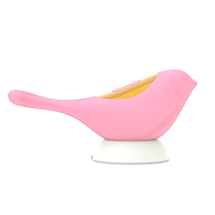 OEM Vibrátor, szilikon, 10 rezgési és szívási mód, vízálló, rózsaszín, 15,2 cm