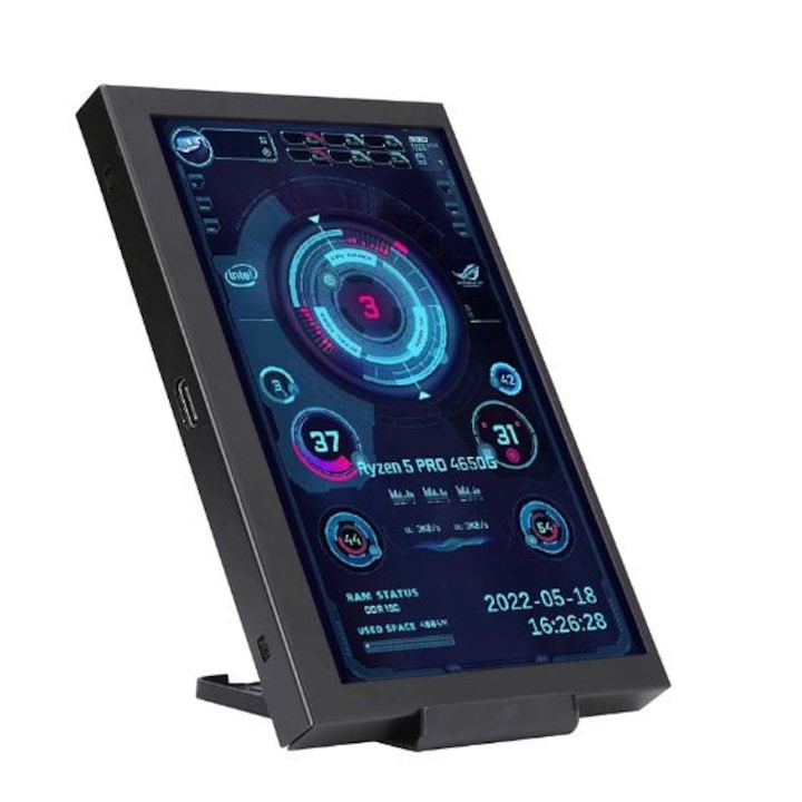 Display Secundar PC 5'' IPS, Gaming Pc, Monitorizare Performante, Temperaturi, Procese pentru placa video, hard, procesor