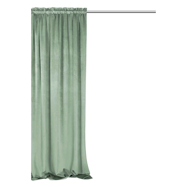 Drapéria, Spod Igly i Nitki, bársony, zöld, 140x300cm