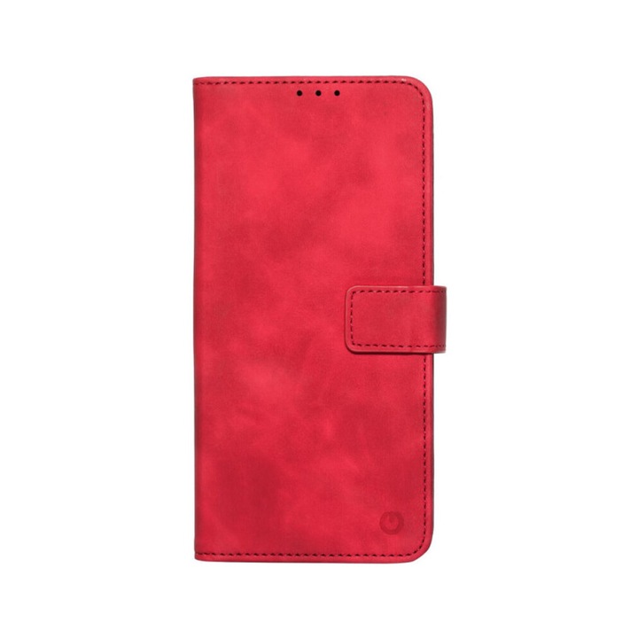 Защитен калъф Cento Lima тип книга, съвместим със Samsung Galaxy A15 4G/A15 5G Red Premium, Екологична кожа, Магнитно закопчаване, Повишена защита, Противоударно, Против надраскване, Стойка