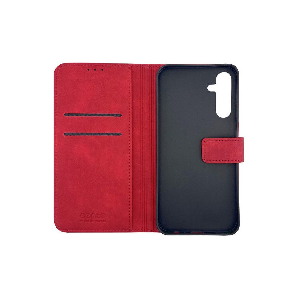 Husa de protectie tip carte Cento Lima compatibila cu Samsung Galaxy A15 4G/A15 5G Rosu Premium, Piele ecologica, Inchidere magnetica, Protectie Sporita, Anti soc, Anti zgarieturi, Functie de stand