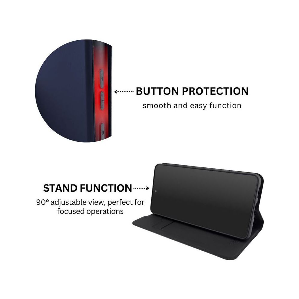 Husa de protectie tip carte CENTO Soho compatibila cu Samsung A16 Albastru Premium, Inchidere magnetica, Protectie Sporita, Anti soc, Anti zgarieturi, Functie de stand