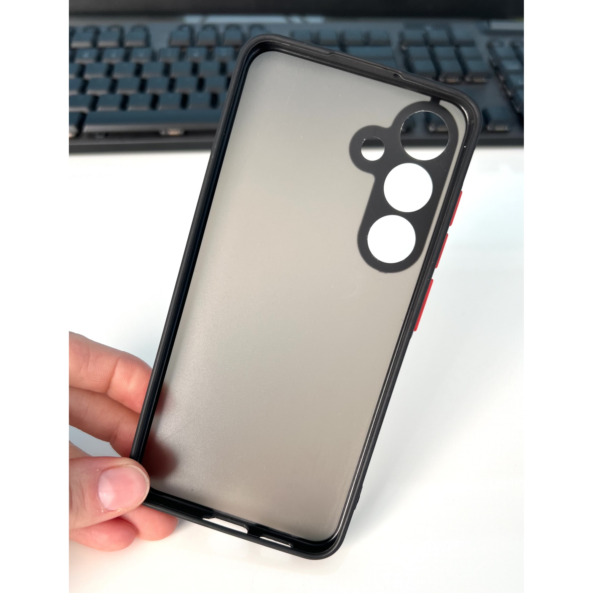 Husa Premium cu protectie la camere si finisaj mat, compatibila cu Samsung Galaxy S24 Plus / Negru
