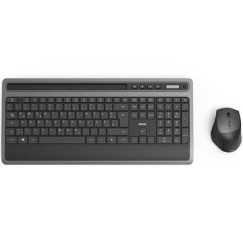 Kit tastatura + mouse wireless Hama KMW-600, multimedia, QWERTY, negru/antracit
