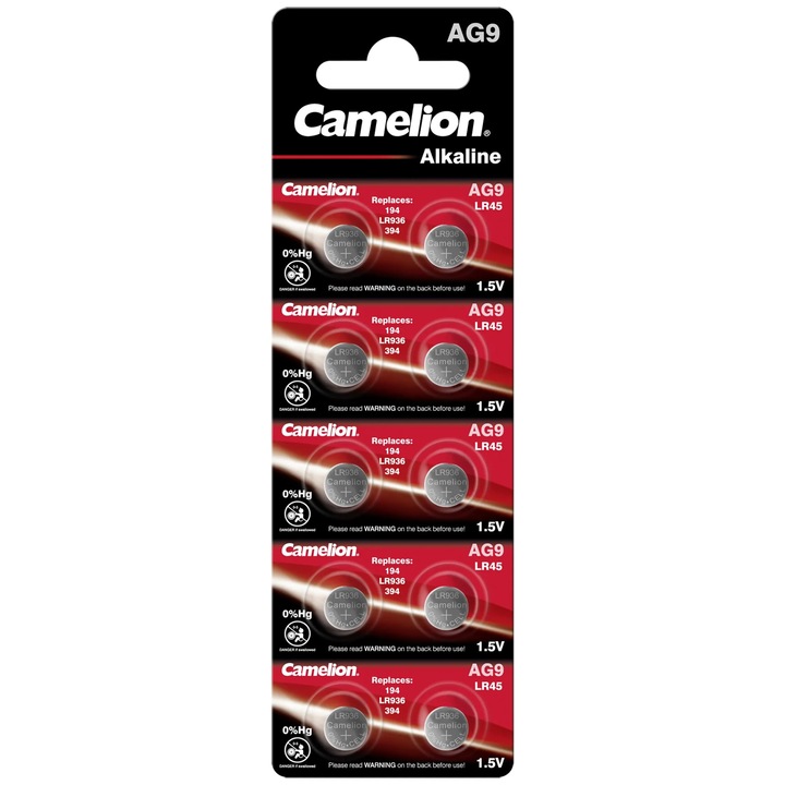 Baterii Ceas AG9 LR936 G9 1.5V 45mAh Camelion Blister 10 - eMAG.ro
