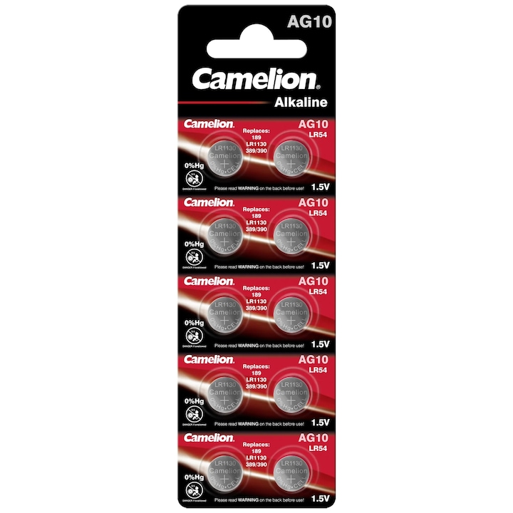 Óraelemek AG10 LR1130 G10 1,5 V 80 mAh Camelion Blister 10