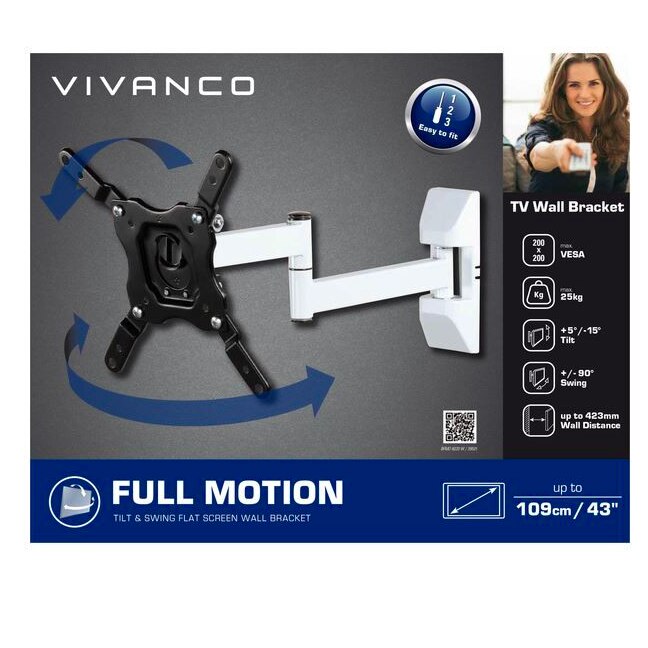 Suport TV de perete Vivanco BFMO 6020, inclinabil, 43 inch, vesa ...