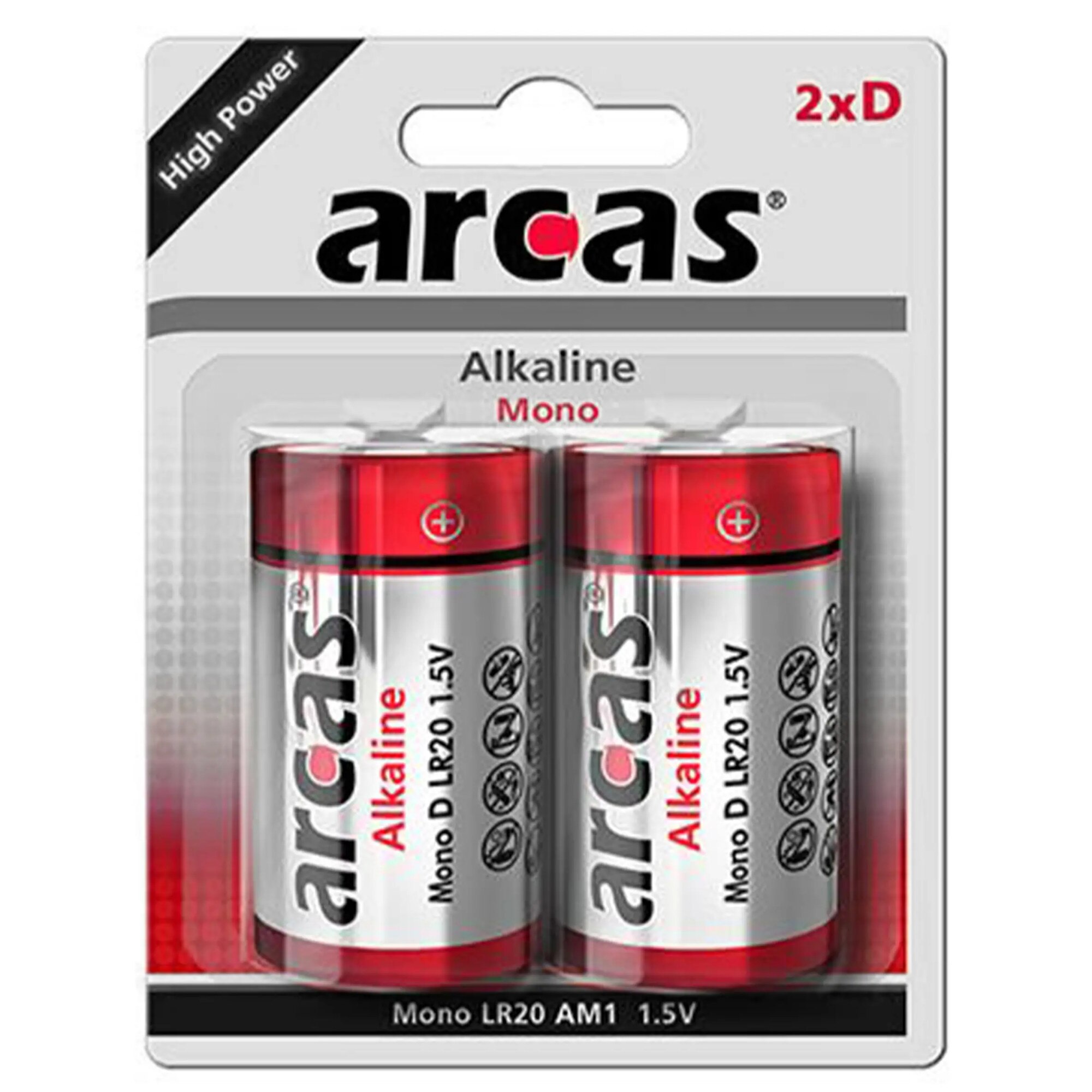 Baterii Alcaline D R20 1.5V Arcas Blister 2 - eMAG.ro