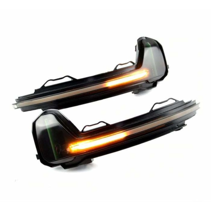 Комплект 2 Сигнала за огледалото VW Tiguan Mk2 2017-2021, VW Touareg MK3 2019, Sequential Dynamics, Дим, Цвят Жълт, Led