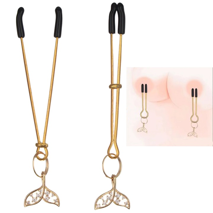 Clesti pentru sfarcuri aurii din metal, ajustabili, jucarii sexuale tip bijuterie, 88 mm, 9 g, accesorii BDSM de lux