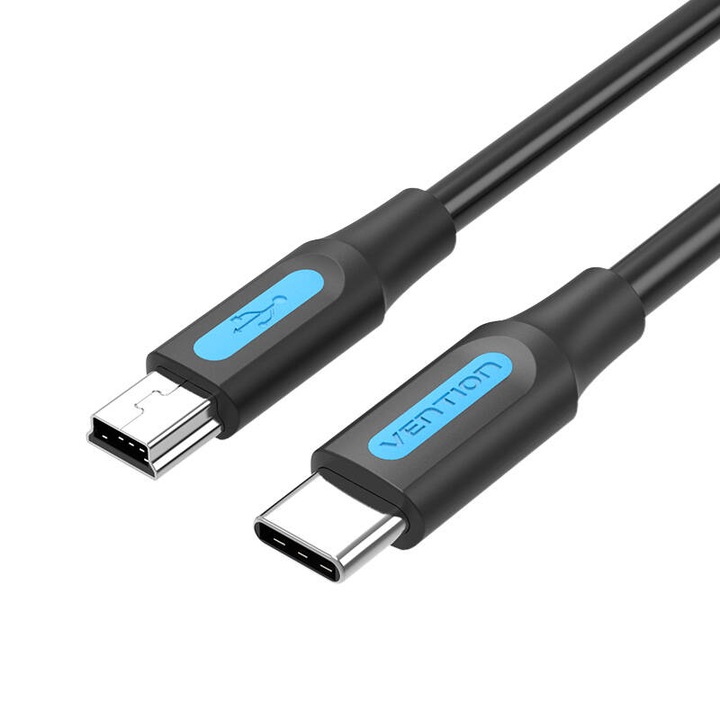 Кабел, Vention, Черен, USB-C 2.0 към Mini-B, 1м
