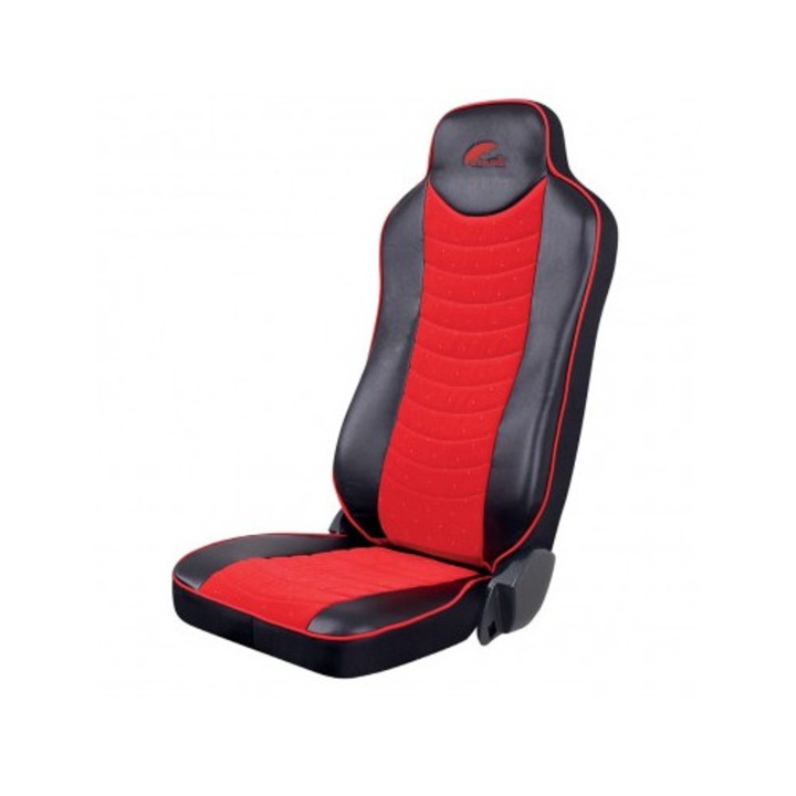 Комплект калъфи за седалки ManTGX EURO 5 черна екологична кожа, червено кадифе