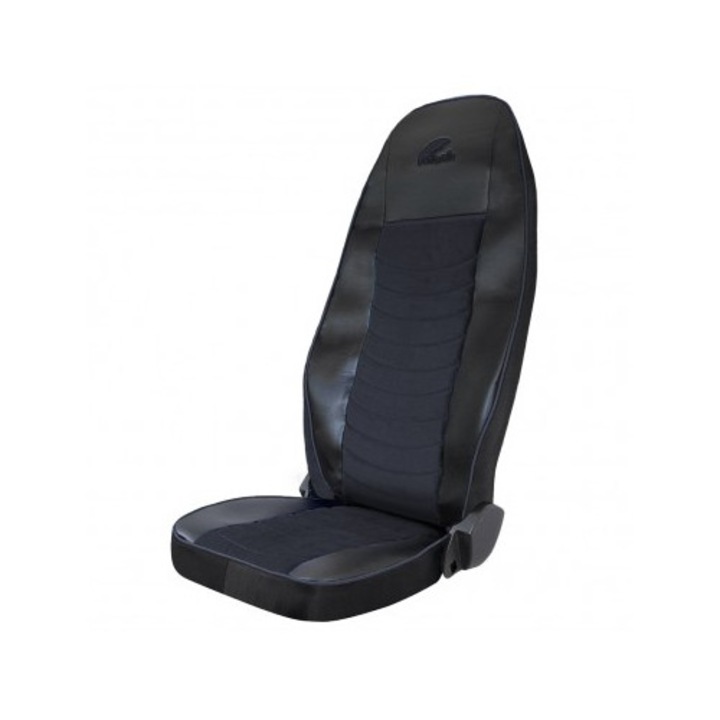 Комплект калъфи за седалки за Scania R Series 2006 2020 черна екологична кожа, черно кадифе