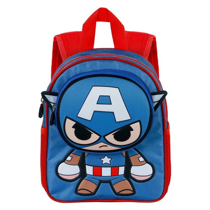 Óvodai táska Amerika Kapitány Bubblehead kék/piros 28 x 22 x 10 cm