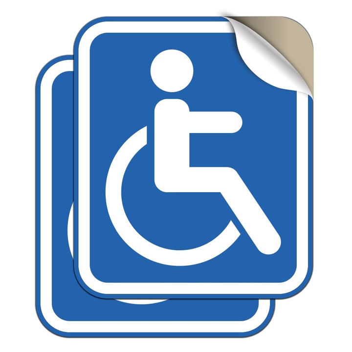 2 db-os Autómatrica készlet, Mozgássérült személy, 8x10 cm