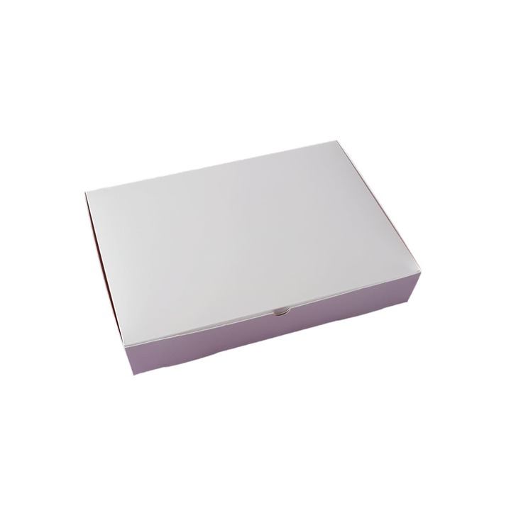 Комплект от 5 кутии, бели, от двустранен картон с размери 35x25x6cm