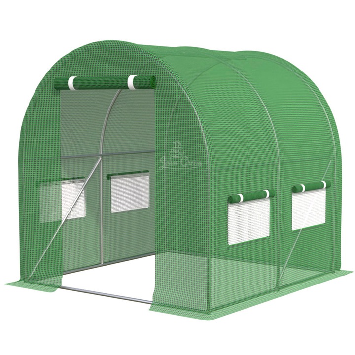 Folie pentru tunel de gradina, fara cadru, UV folie 2x2x2m, 4m2, intarita, verde