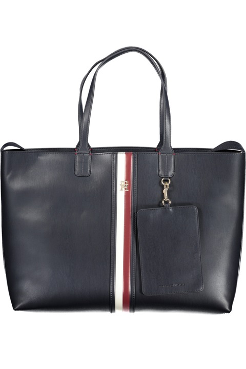 Geanta shopper cu doua fete Tommy Hilfiger Tote Puffy AW0AW15881, Bleumarin, 50 x 33 x 14 cm