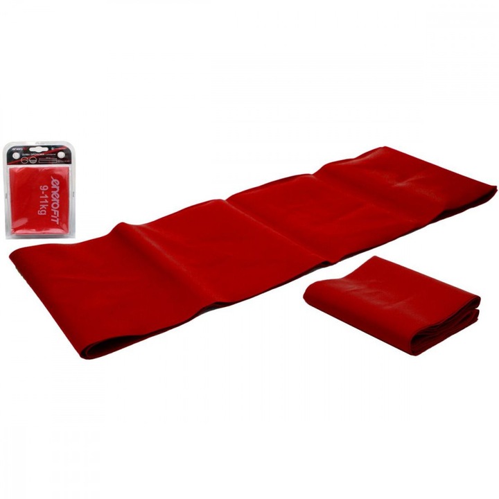 Edzőszalag ellenállás gumi gyakorlathoz 200x15cm 0.30mm 9-11kg piros
