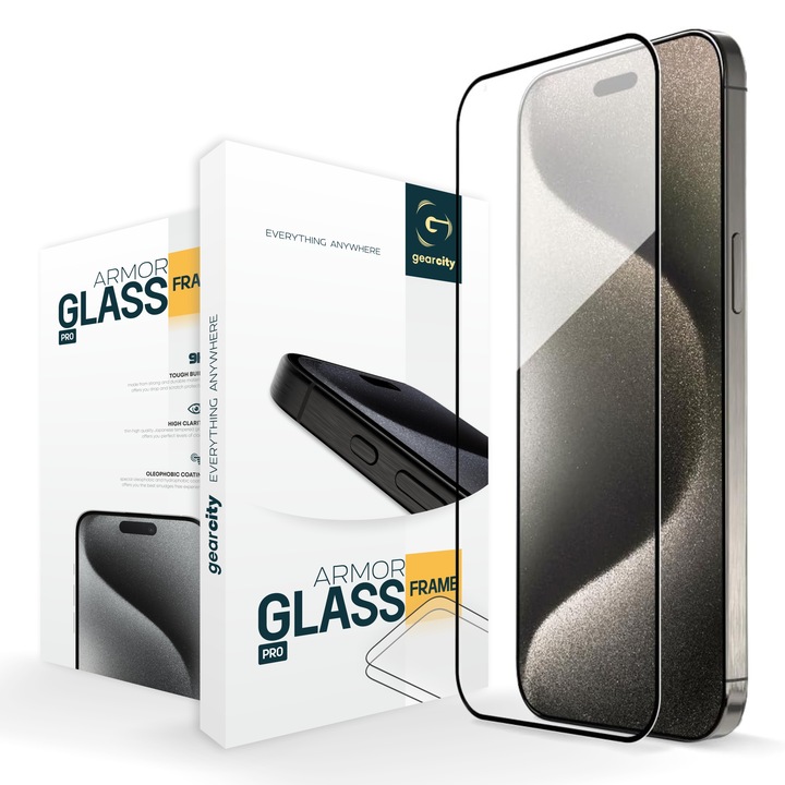 Folie compatibila cu Xiaomi Redmi Note 13 Pro+ 5G, GEAR Grip, A65, Hard Glass, Pitch Black