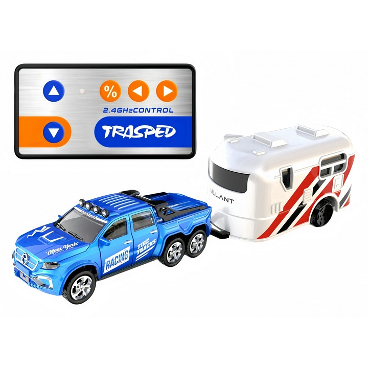 LITFIV® Masina Cu Telecomanda Rc, 2.4 Ghz, Lumini Led, 1:64, Portabila, 3 Viteze, Usor De Manevrat, Control Precis, Pentru Baieti Si Fete, Albastru