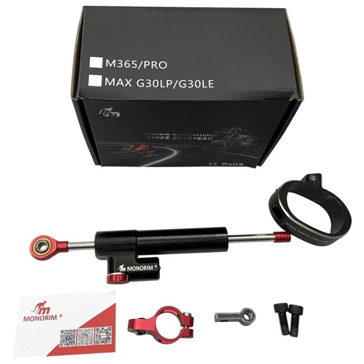 Amortizor directie Monorim pentru trotineta electrica, metal/aluminiu, negru